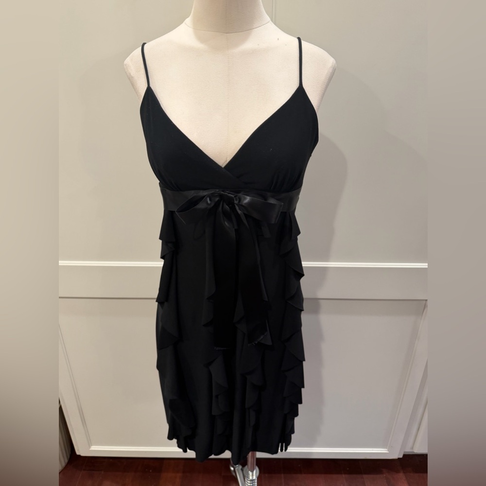 Cache Black Dress with Ruffle Accents - Picture 1 of 5